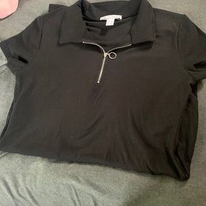 Black half zip dress